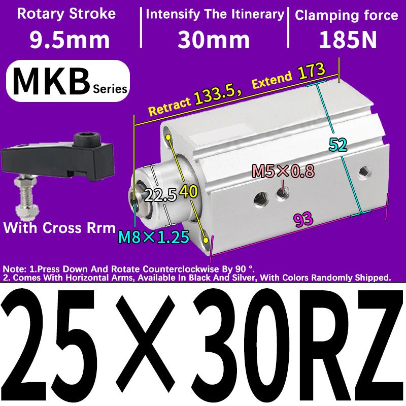 90 Degrees Angle Cylinder Clamping Bore 32mm 40mm Pneumatic Air Cylinders MKB25/32-10R/20L/30R Swings Back