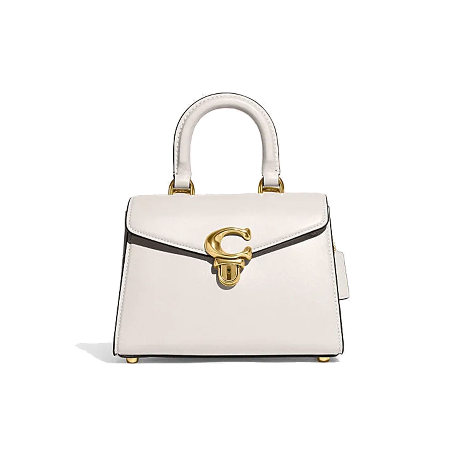 

Coach Sammy 22 Solid Color Logo Lock Multi-Functional Pocket Flap Leather Handbag Women handbags White CJ812-B4HA Basic Set (Bag+Dust Bag)