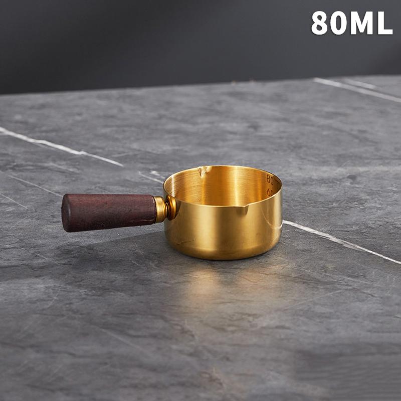 1Pcs Stainless Steel Sauce Cup Western Sauce Cup Steak Dressing Cup Wooden Handle Tomato Salad Dipping Saucer Kitchen Tool