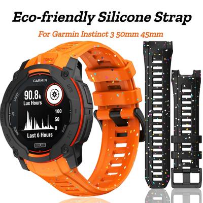Silikonowy pasek do Garmin Instinct 3 Amoled 50mm 45mm Oryginalna Oficjalna Opaska na Nadgarstek do Garmin Instinct 3 Solar 45mm 50mm Pasek