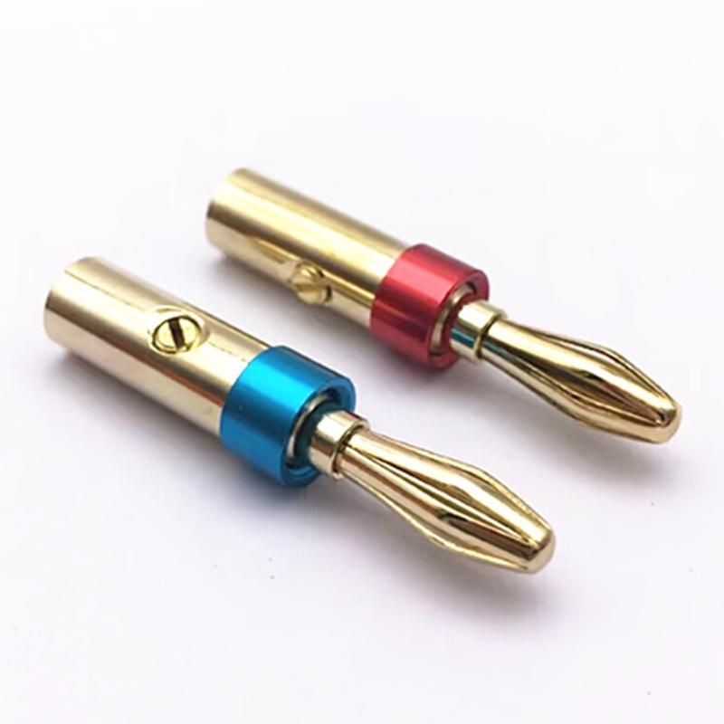 Gold Plated Banana Plugs Banana Plug Video Speaker Adapter Sound Installation for Speaker Wire Amplifiers Connection