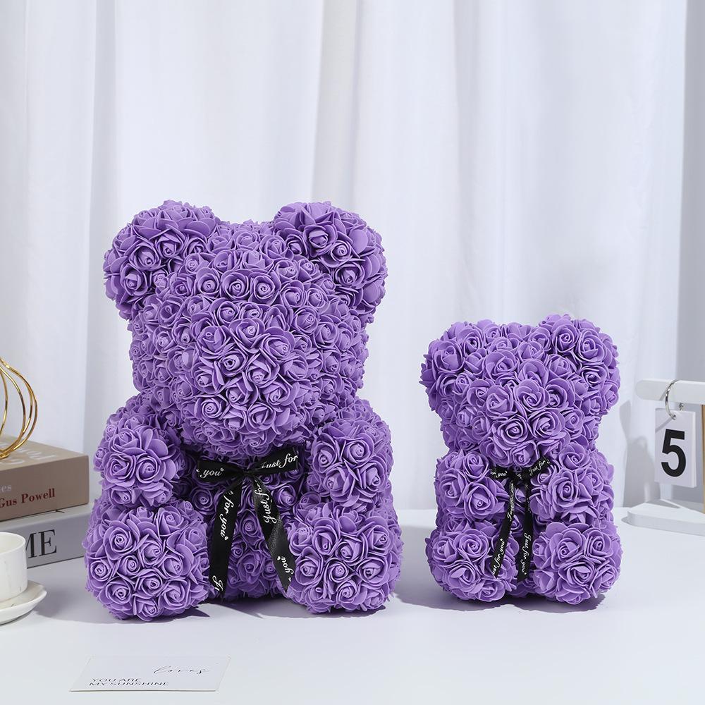 1pc Artificial Flower 40cm Teddy Rose Bear Girlfriend Anniversary Christmas Valentine's Day Gift Birthday Gift Party Decorations