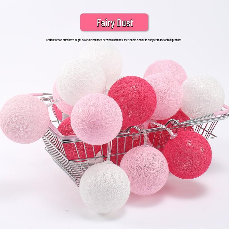 USB LED Cotton Ball String Lights - Christmas Holiday Starry Sky Decorative Flashing Lights