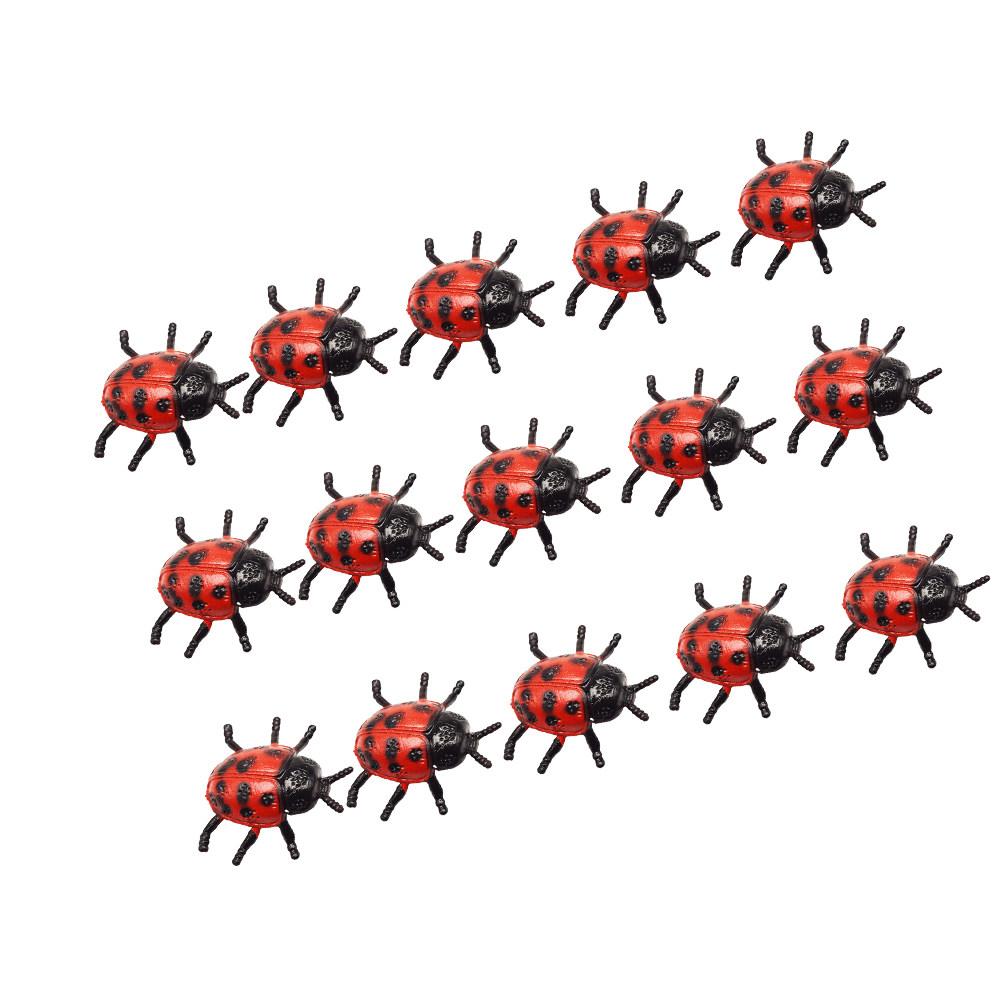 20Pcs Simulation Ladybugs Mini Plastic Eco-Friendly PVC Durable Bright Mini Garden Micro Landscape Party Decoration