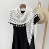 Bohemian Leather Shawl Beige Hollow Fringed Shawl Women'S Outer Cover Cheongsam Shirt Cape Air-Conditioned Room Shawl