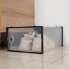 Shoe Storage Box Transparent Visible Square Shoe Container Stackable Large Space Hollow Out Back Breathable Shoe Organizer