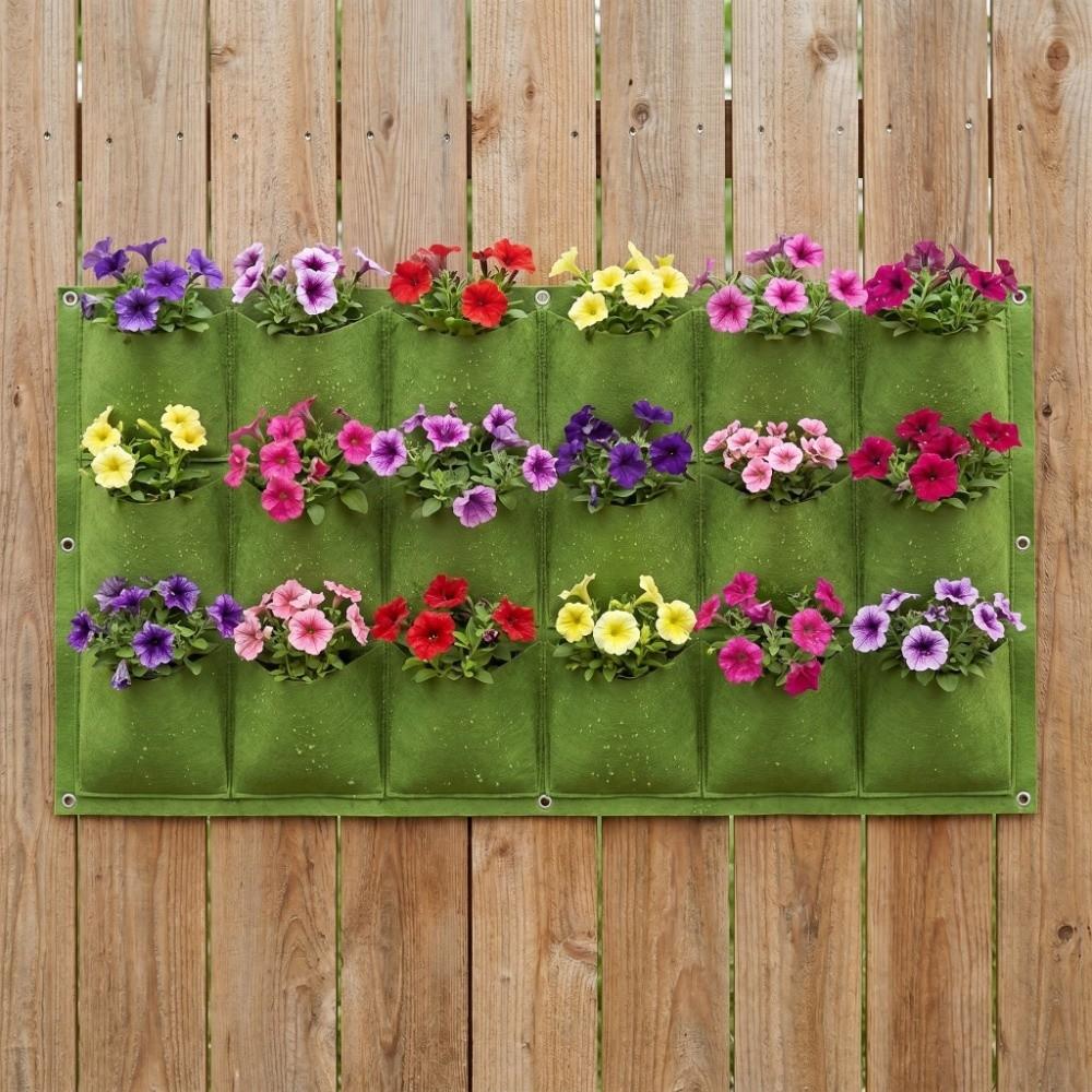 2PCS 100*50cm Hanging Wall Planter Bag 18 Pockets Vertical Greening Planter Outdoor Gardening
