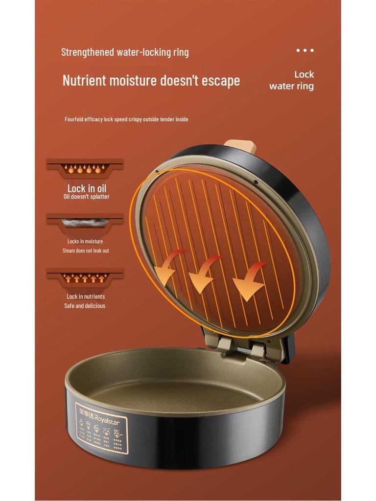 Rongshengda Double-Sided Electric Crepe Maker with Enlarged Titanium-Coated Plate