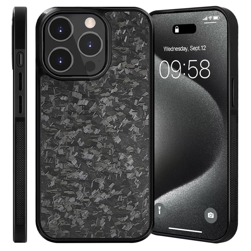 

Для iPhone 13 Pro Магнитный чехол Кованая текстура Арамидное волокно+ТПУ Нескользящая крышка для телефона G