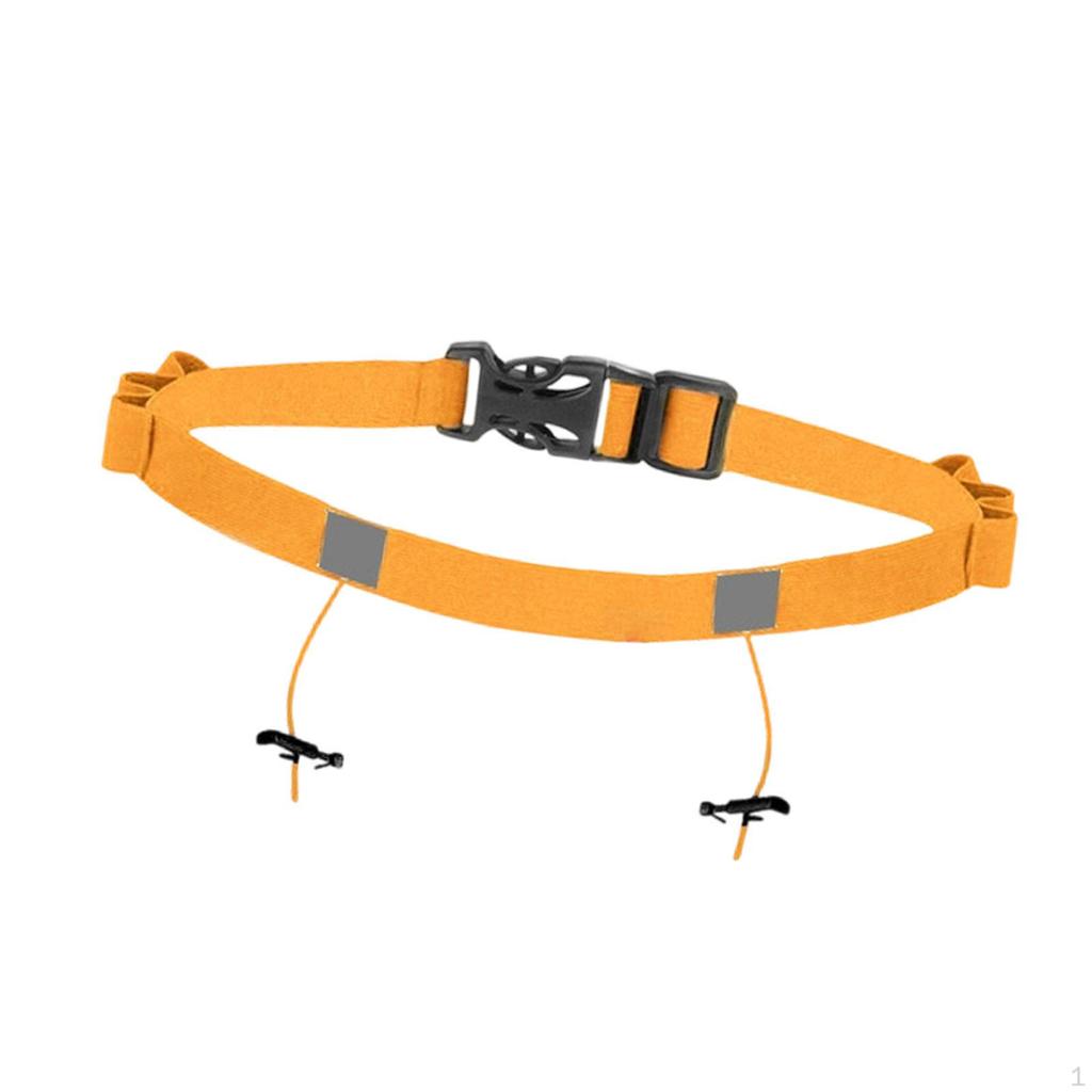 Adjustable Triathlon Number Belt with Loops, 6 Quick Release Food Ideal for Training,
