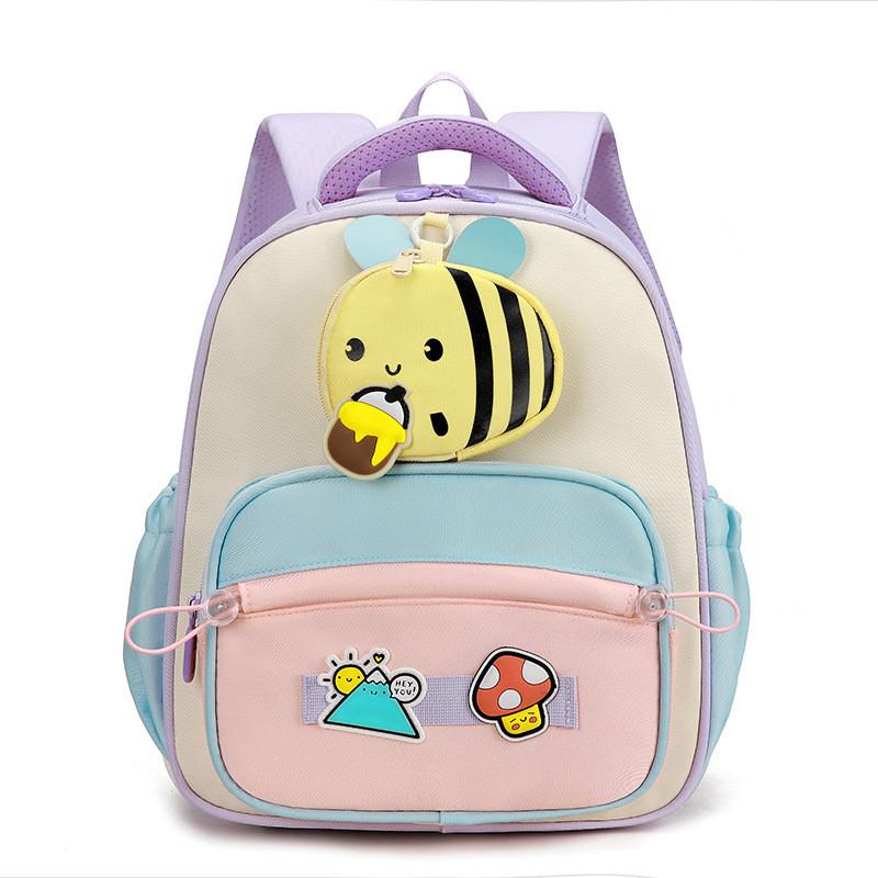 Bag School Kids With Cartoon Bee Design And Lightweight Nylon For Preschool