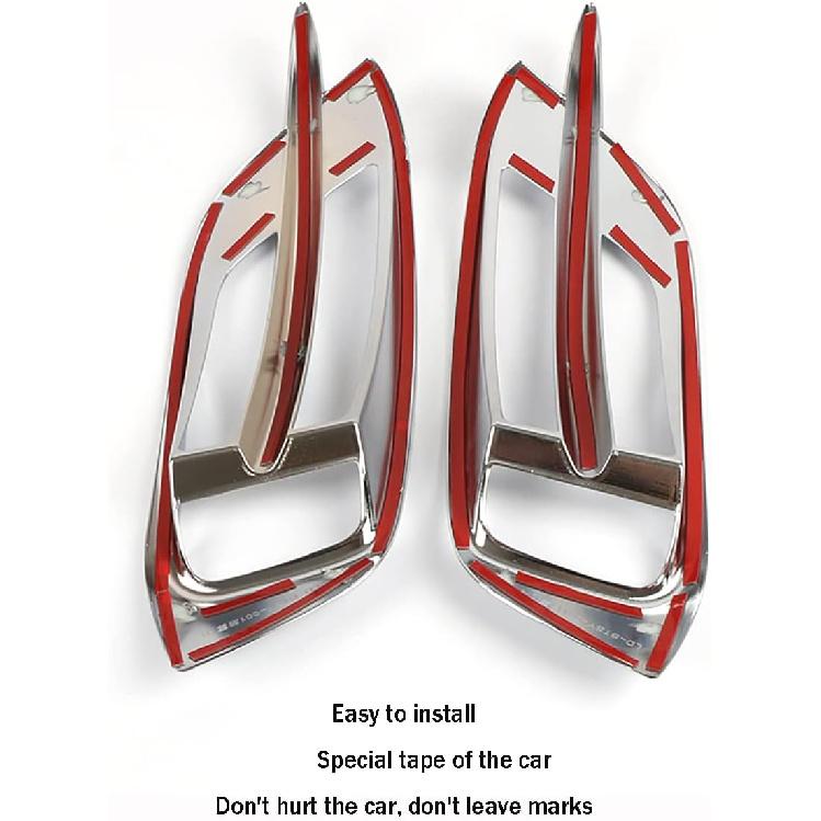 Car Accessories Fit for Honda Civic 10th Gen 2016-2021 Rear Bumper Reflector Fog Bezel Cover Trim (Black) ABS 2PCS