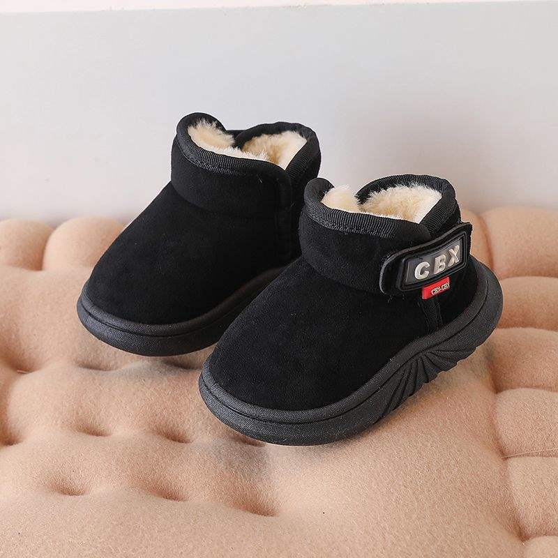 Winter children's snow boots versatile foreign style baby bag heel cotton shoes thickened cute boys and girls soft-soled warm short boots