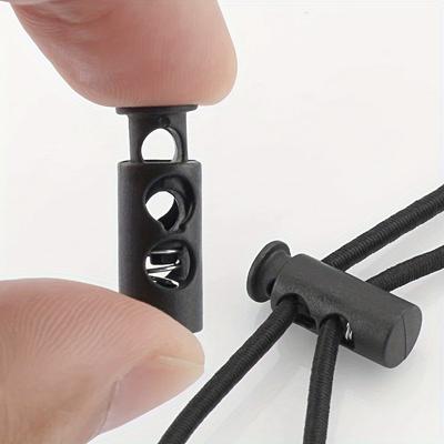 Black Plastic Drawstring Adjustment Lock, Elastic Cord Lock Suitable for Clothing Accessories