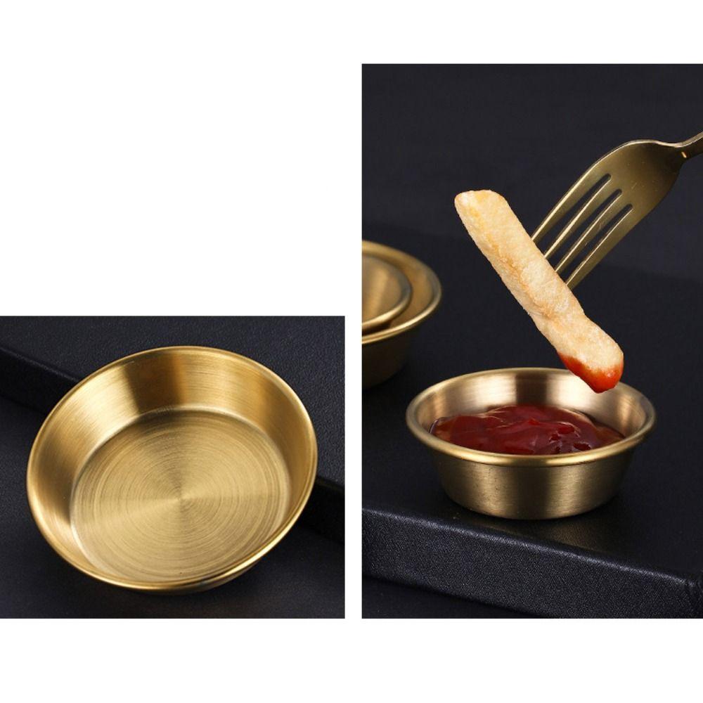 3pcs Stainless Steel Barbecue Sauce Cup Thickening Seasoning Dish Korean Sauce Dish  Kitchen