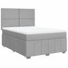 Box Spring Bed with Mattress Light Grey 140 x 190 cm Fabric