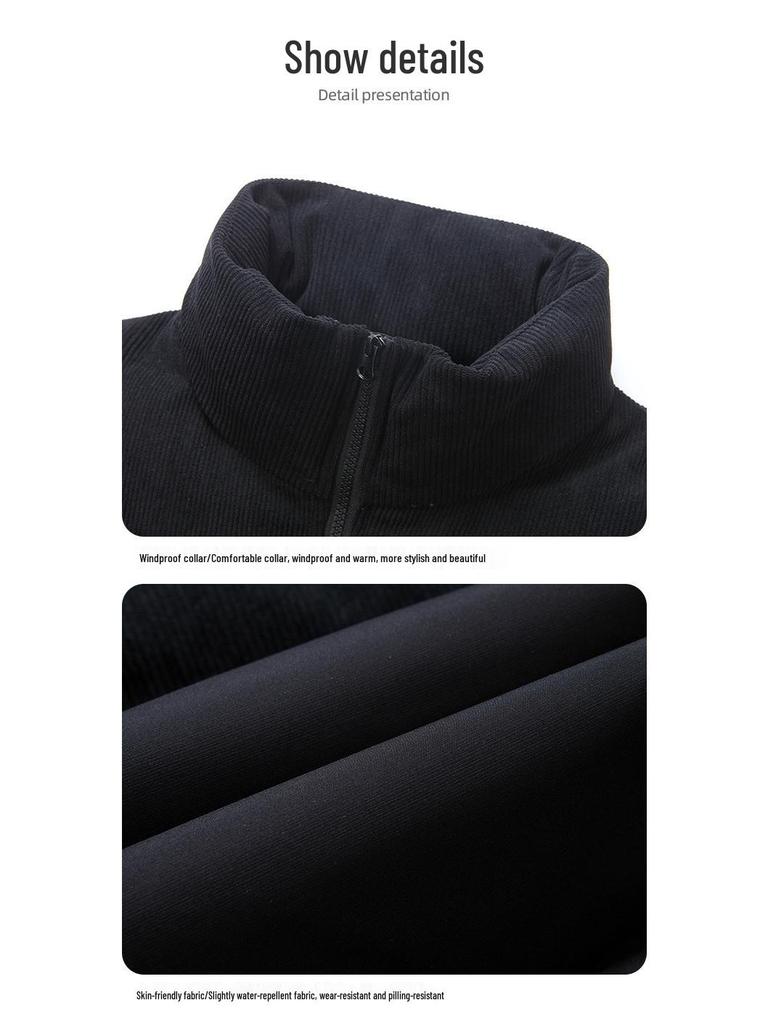 2025 New Unisex Color Block Thick Down Jacket with Stand Collar for Winter Warmth