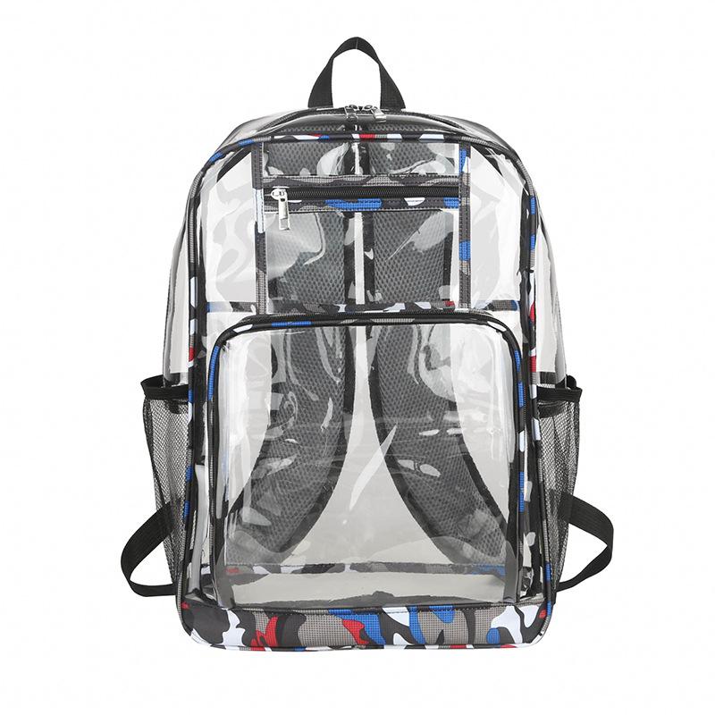 Schoolbag wholesale pvc transparent backpack men's and women's tide large capacity backpack men's fashion personalized backpack full student bag