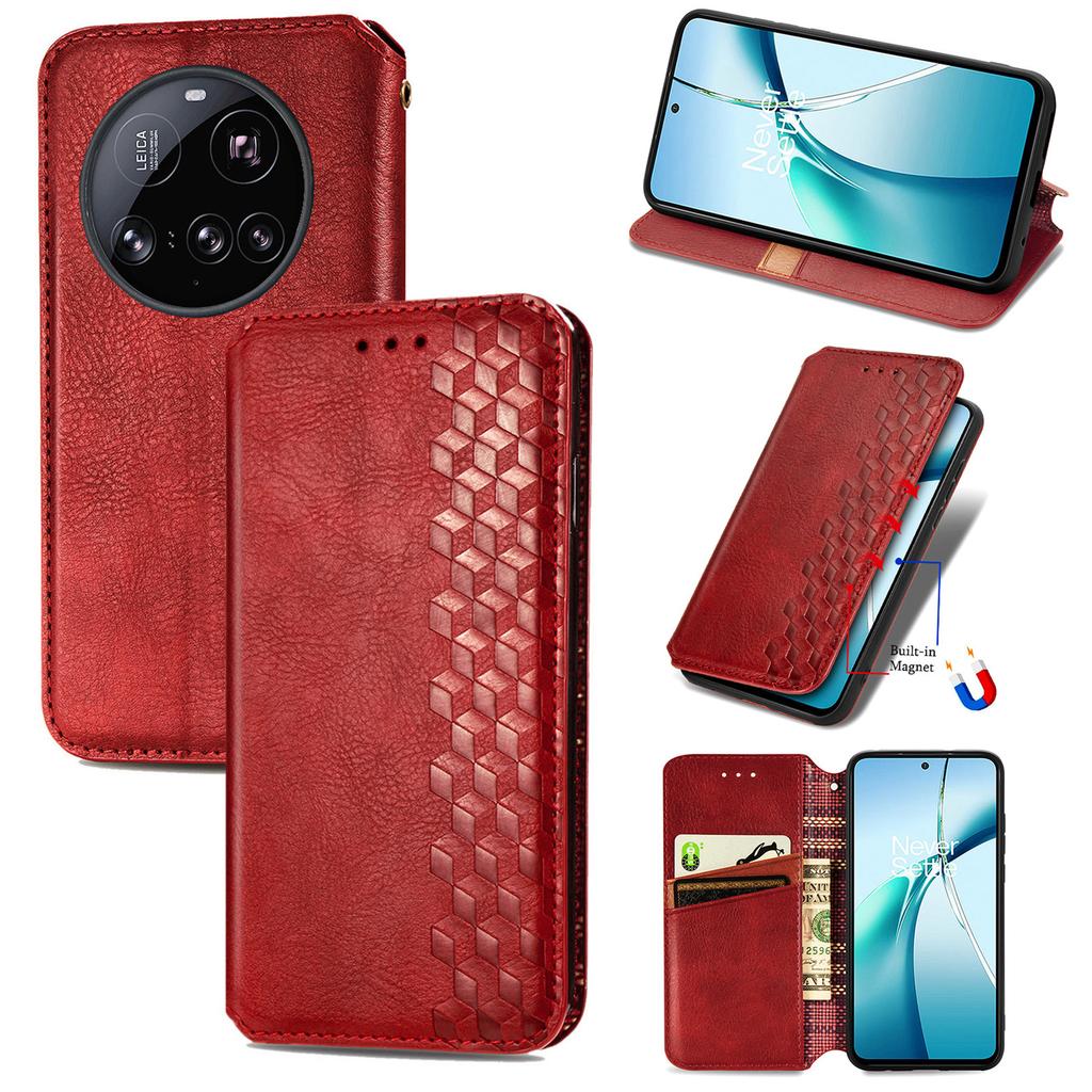 For Xiaomi 15 Ultra Case Rhombus Imprint PU Leather Wallet Phone Cover