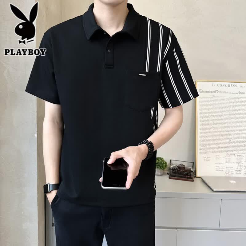 PLAYBOY Men's Short Sleeve Polo T-shirt