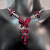 Elegant Zirconia Butterfly Tassel Necklace & Earring Set