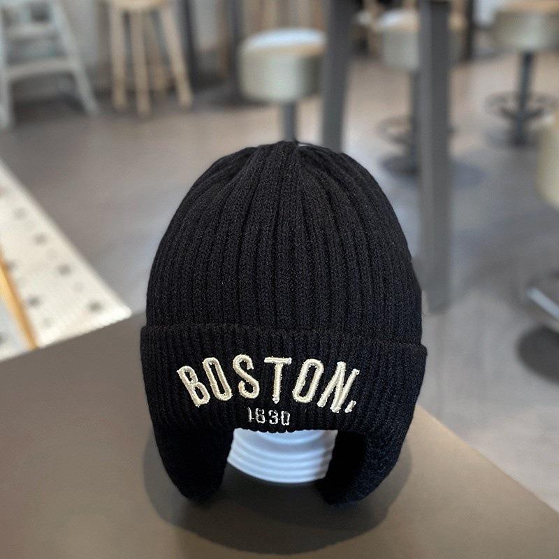 Children's Ear Caps Knitted Autumn and Winter Warm Boys and Girls Winter Windproof Versatile Pullover Baby Wool Hat