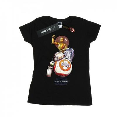 Womens/Ladies Star Wars The Rise Of Skywalker Droids Illustration Cotton T-Shirt