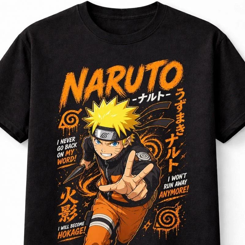Naruto Uzumaki Anime Ninja Hokage Shippuden Graphic Unisex TShirt S