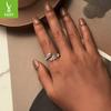 Neutral Wind Dragon Plain Silver Open Ring, Personalized Fashion Three-Dimensional Wings 925 Sterling Silver Ring