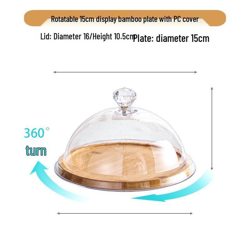 Round Dessert Tray with Transparent Lid - Fruit Tasting Display Cover