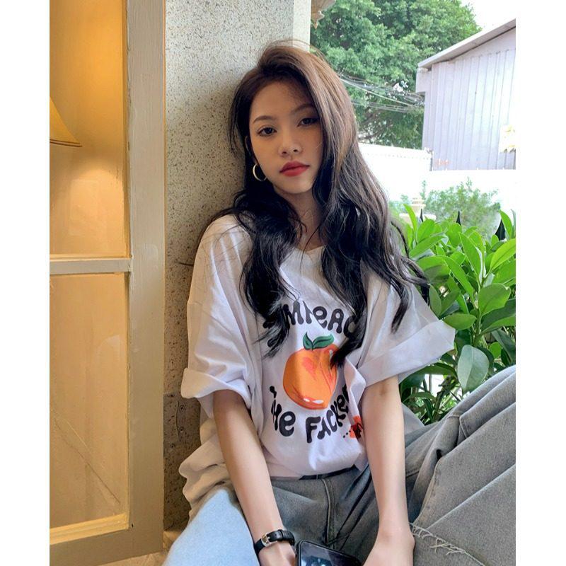 

2026 Summer Plus Size Cotton Casual Round Neck Short Sleeve Loose Women s T-shirt L (101-115 jin) белый