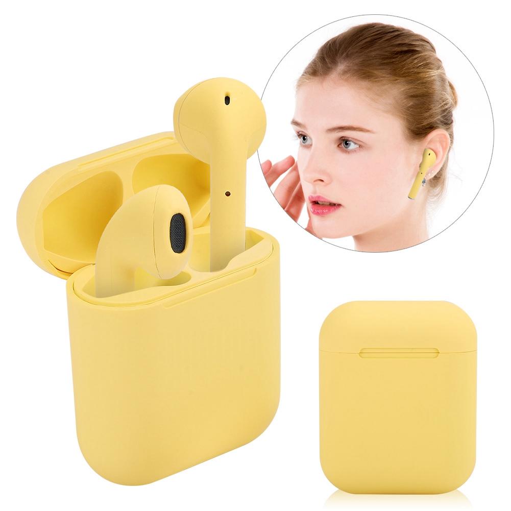 Mini Wireless Bluetooth Earphone Touch Control Stereo Sports In Ear Headphone for IOS(Yellow )