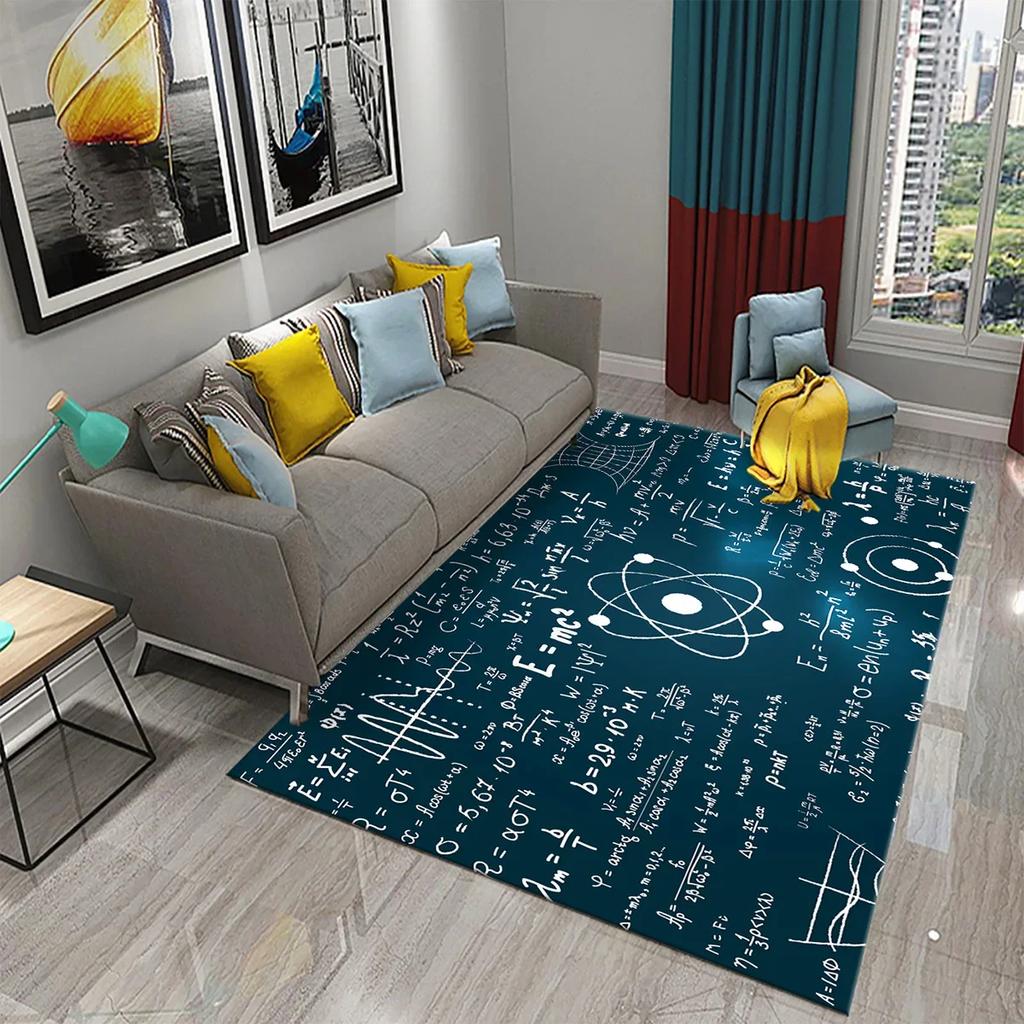 3D Mathematical Formula Carpet Non Slip Educational Rug for Kids Bedroom Bathroom Door Creative Math Mat
