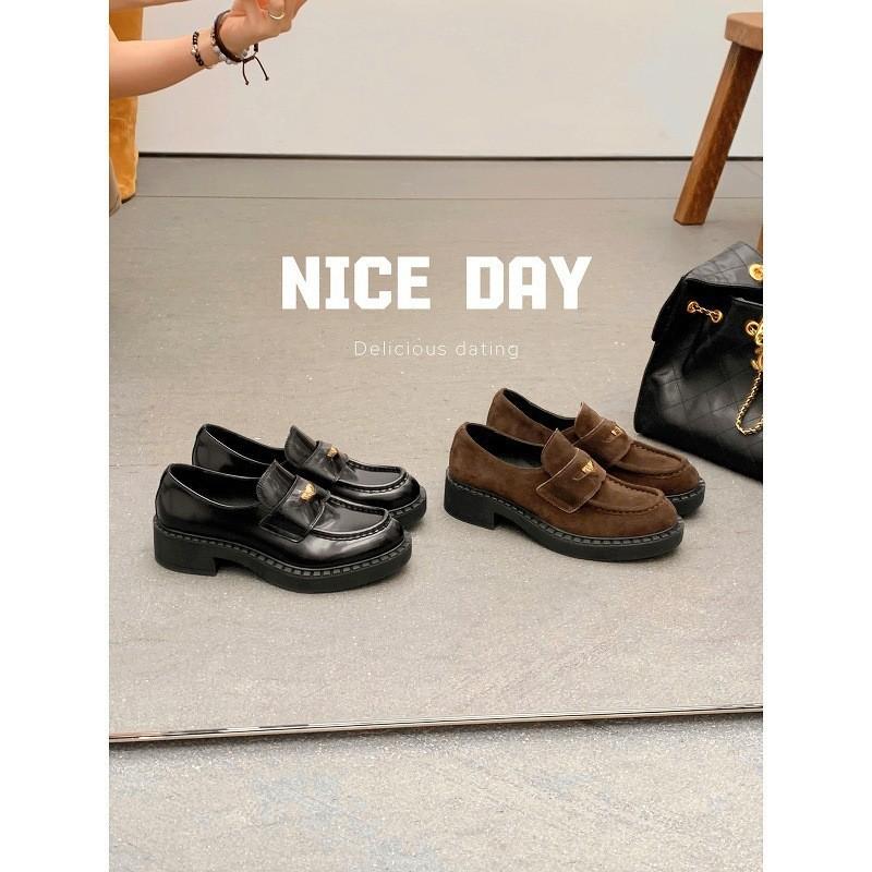 Cowhide~ Grape Mom, the same thick-soled height increase of 5cm, small leather shoes, women's noble small gold coins, one pedal, lazy loafers