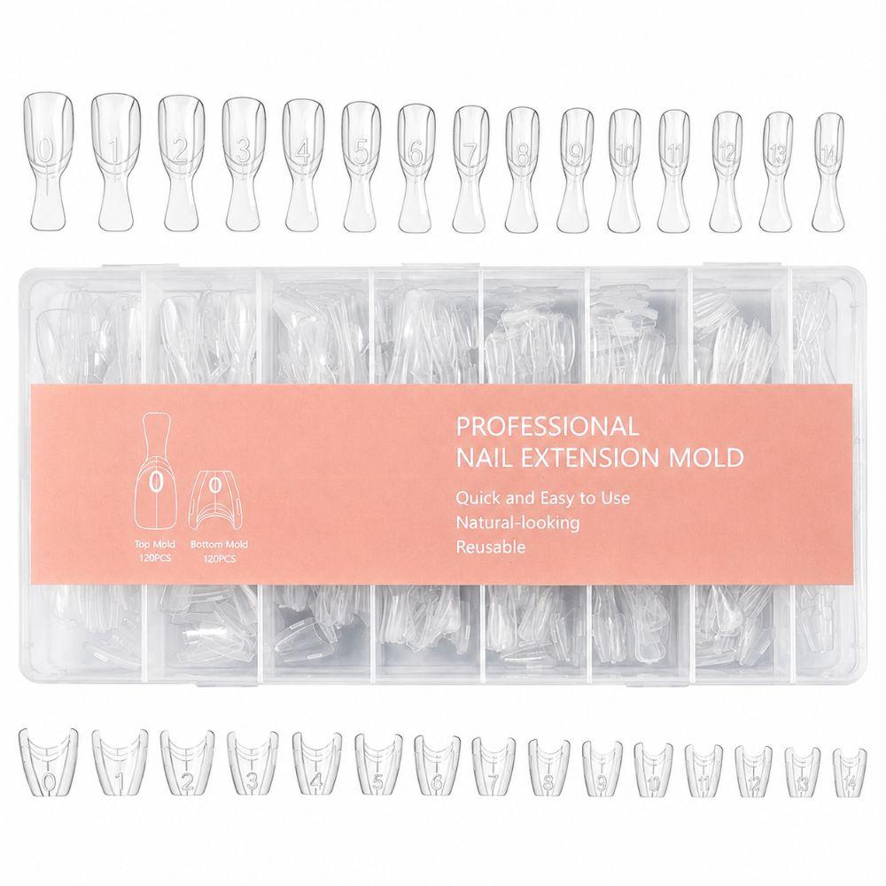 240pcs Oval Shape Sandwich Nail Dual Form No-Trace Nail Tips  for Profional Use in Nail Salons