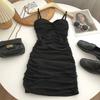 Fashionable Sexy Spicy Girl Dress with Bra Pads and Spaghetti Strap Dress for Women, New Summer Slimming Niche Hip-hugging Short Skirt