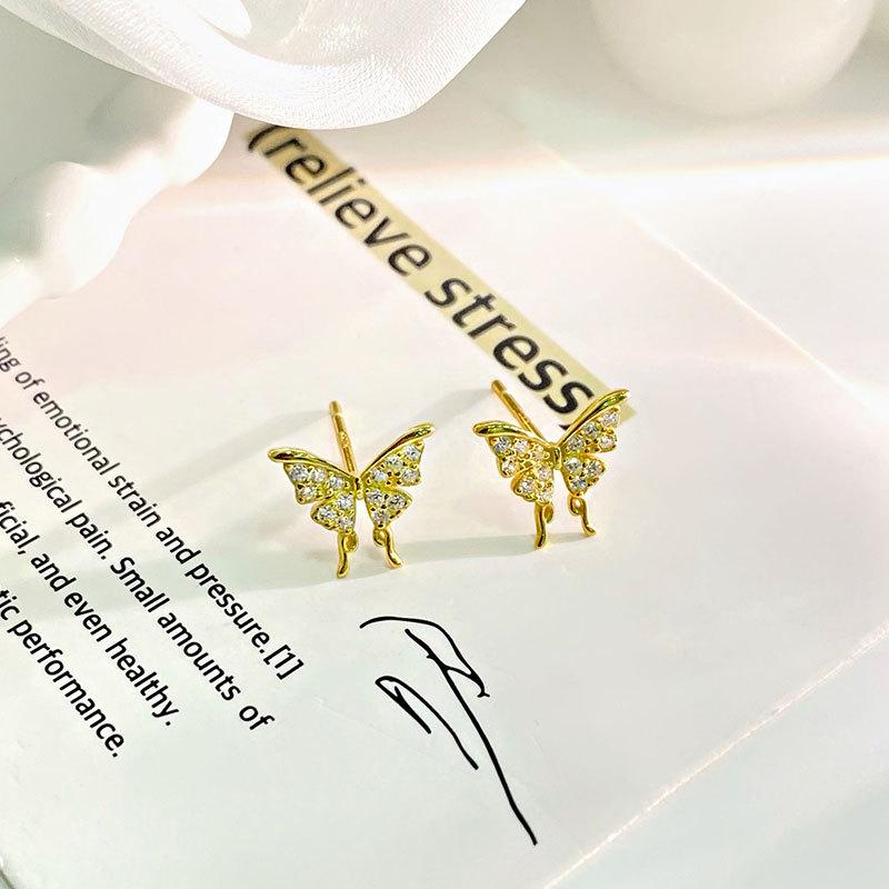 

Серьги-бабочки, инкрустированные бриллиантами, легкие, роскошные, изысканные серьги высокого класса, модные и универсальные, на каждый день для женщин