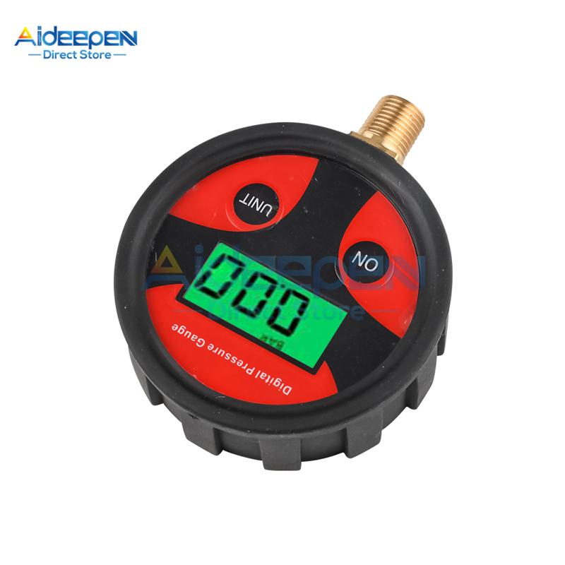 0-200PSI Air Pressure Gauge Dial Meter Tester Copper Rubber Digital Tire Pressure Gauge Tool for Car Truck Bike Auto Car Tyre