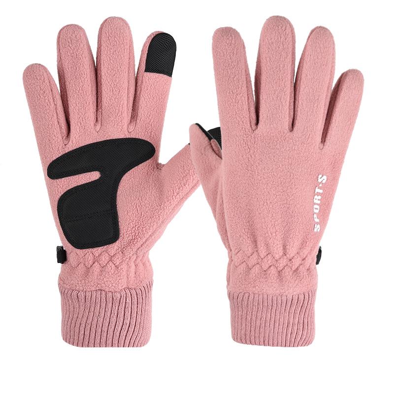 Unisex Winter Fleece Gloves: Windproof, Touchscreen-Compatible for Cycling, Sports, and Skiing