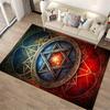 Star and Geometric Patterned Rug Design Non-slip rug suitable for living room and bedroom sofas