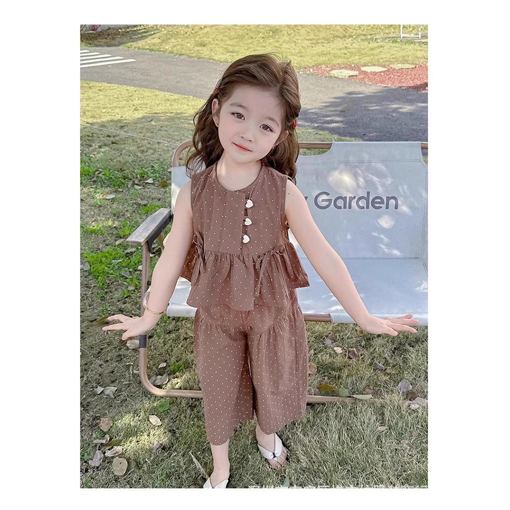 Girls' Floral Summer Set 2025: Casual Top & Loose Long Pants