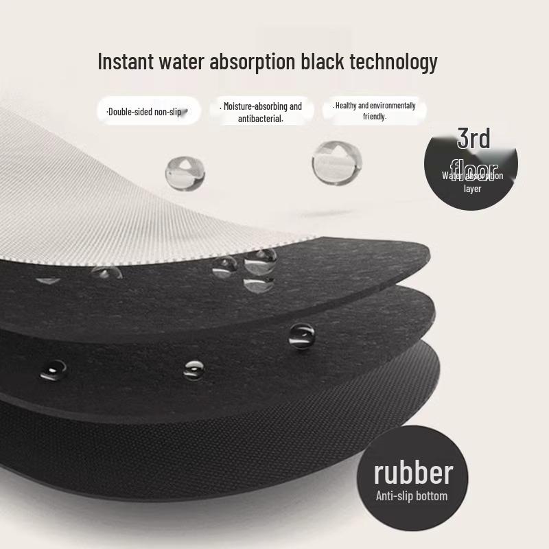 שטיח אמבטיה יוקרתי מאדמה דיאטומית - מונע החלקה, מתייבש במהירות, סופג מים, משטח רגליים עמיד בפני כתמים לאמבטיה ולכניסה