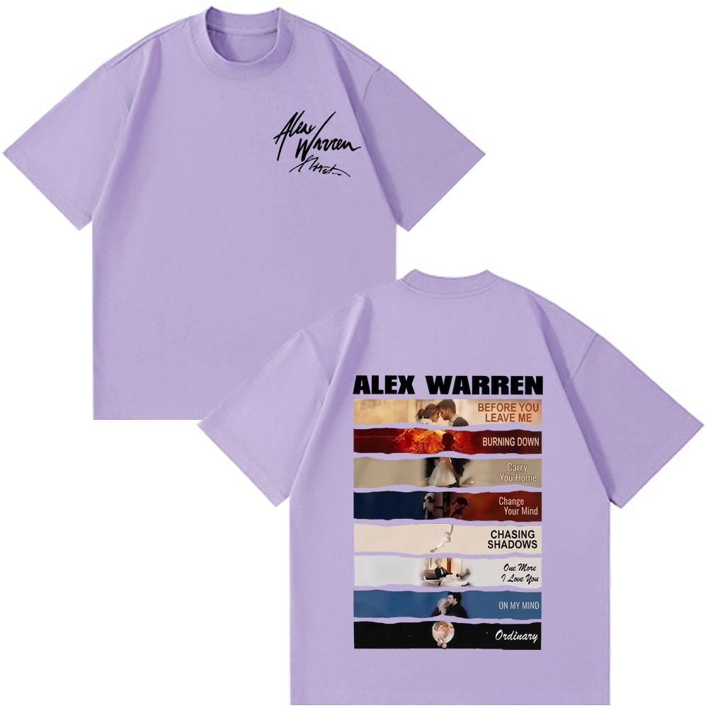 Sänger Alex Warren Album 2026 Tour Druck T-Shirts Unisex Unisex Mode T-Shirt Kurzärmelig Baumwolle Locker Freizeit Oversize T-Shirts