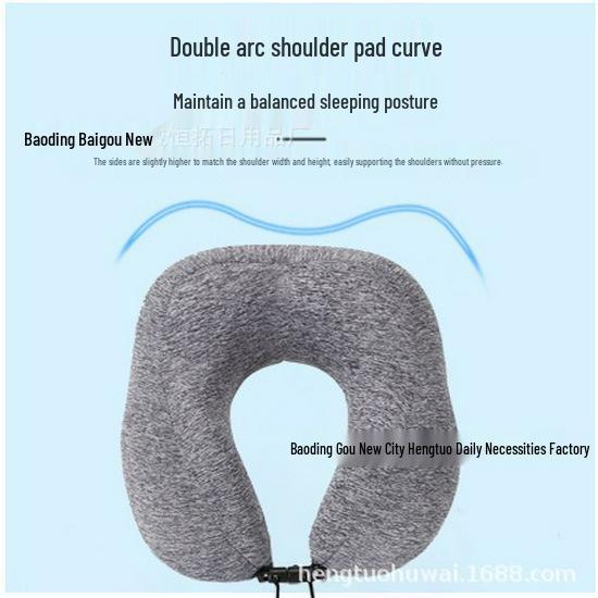 Ice Silk Memory Foam U-Shaped Neck Pillow: Customizable, Slow Rebound, Portable Headrest for Office Naps and Travel