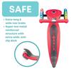 GLOBBER Primo Foldable Kick Scooter with Flashing Foot Perfect for Outdoor Kick Red Lights, 3-Wheel Brake, Play, Kids' Ride-On Scooter, (WLGB432102)