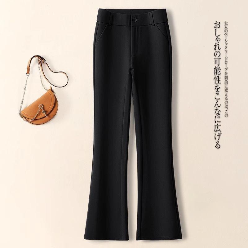 Women s High Waist Bootcut Pants Slim Fit Elegant Polyester Spandex Flared Office Trousers S