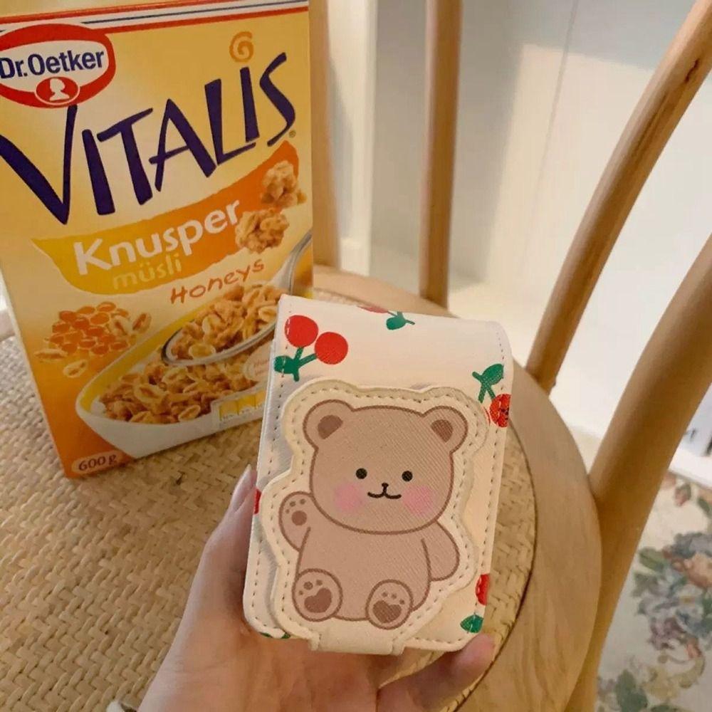 with Mirror Lipstick Bag Pu Leather Lipstick Storage Bag Simple Mini Cosmetic Bag Outdoor