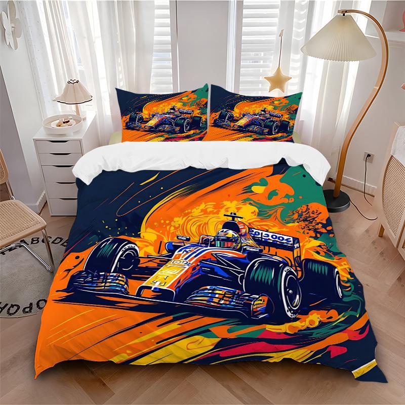 

3pcs Racing Speed Bedding Cover Set, Fashion Classic Popular Print Bedding Set, Soft Comfortable, All - Season Use, For Bedroom, Guest Room157 135x200cm