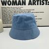 Denim bucket hat women's fashion show face small makeup sunshade sunscreen hat travel versatile niche bucket hat tide