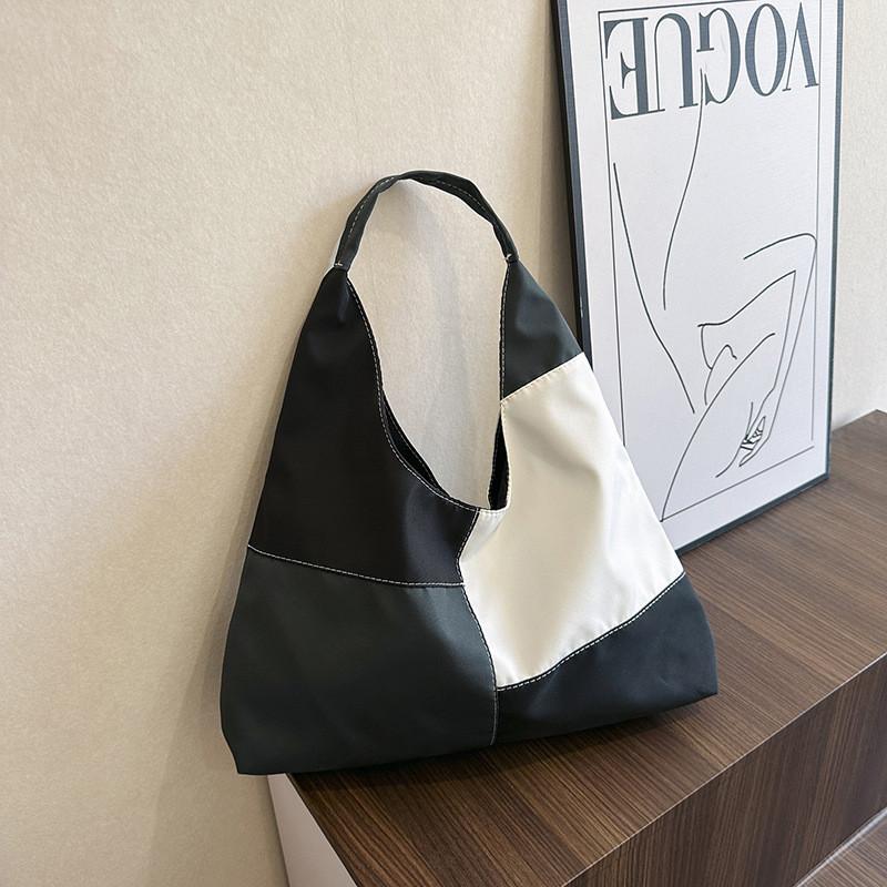 

Модная большая холщовая сумка через плечо для женщин Высококачественный материал Мода чёрный